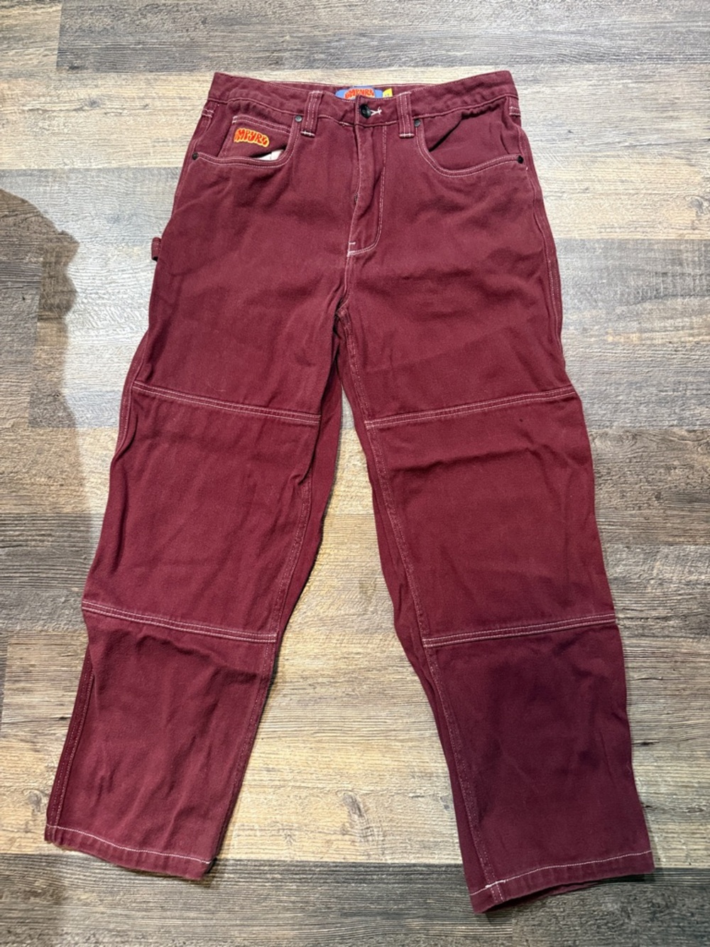 Empyre Men's Burgundy and Red Trousers